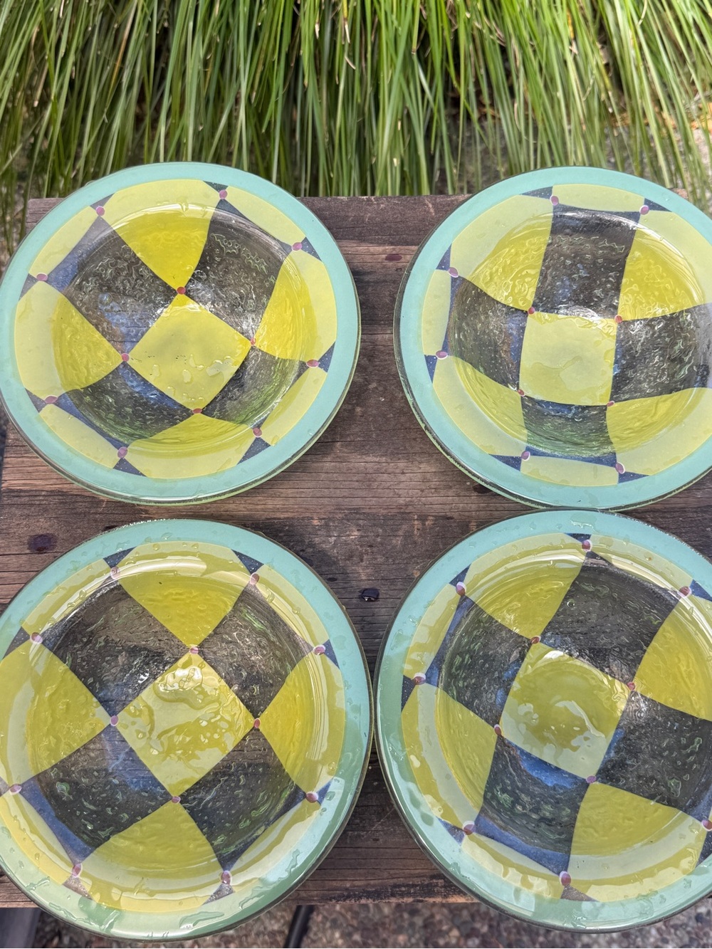 Villeroy & Boch "Lemon" bowl fused glass set of 4